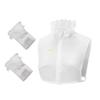 Fashion Detachable Ruffle V Neck Sweater Collar Insert Half Shirt Includes 2 Wrist Cuffs Fake Sleeves Set for Women