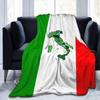 Flannel Fleece Travel Blanket Map of Italy and Italian Flag Green White Red Stripes Blankets for Sofa Air Conditioning Blanket
