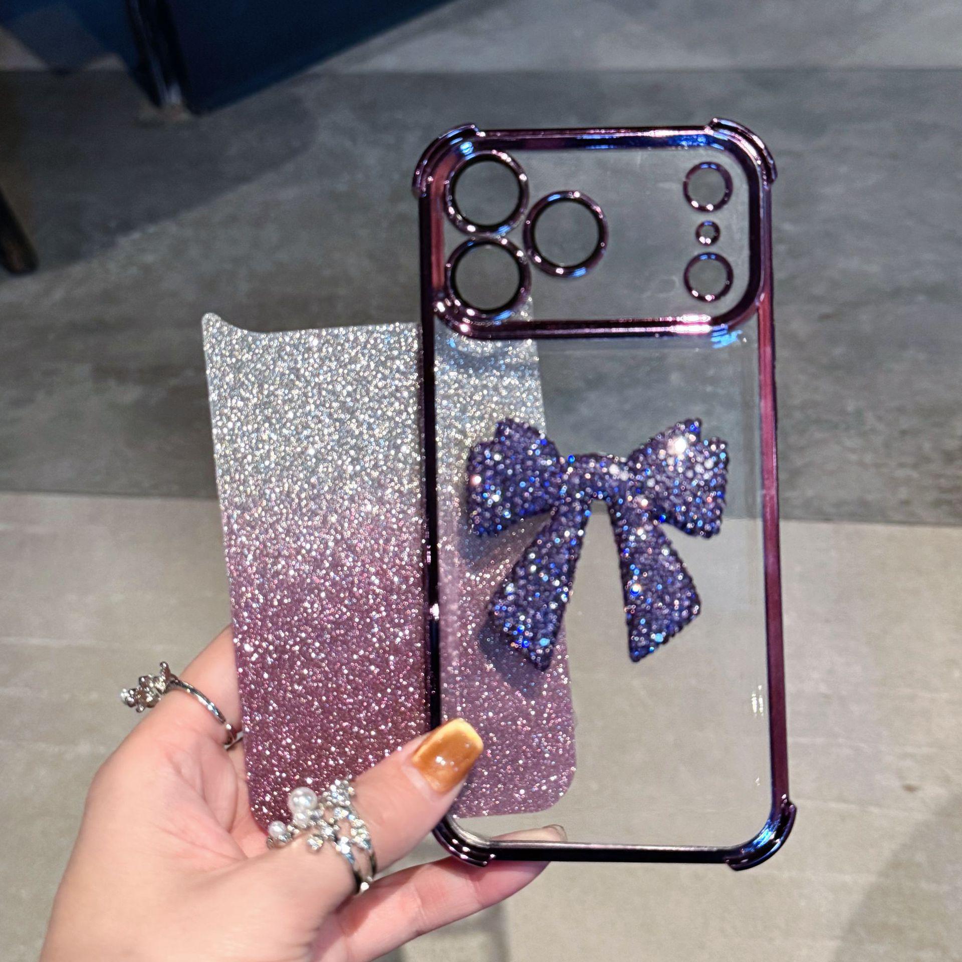 

Square Anti-Drop Glitter Purple Phone Case for Apple 17 Pro Max/16/15/12/11 Pro Max 16