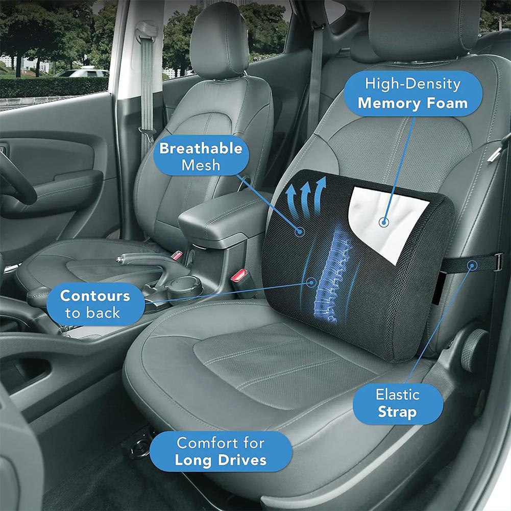 1-teiliges Autositzkissen, Mehrzweck-Stützpolster aus Memory-Schaum für den unteren Rücken des Autos für das Lordosenstützkissen des Fahrers zur Linderung von Rückenschmerzen im Auto