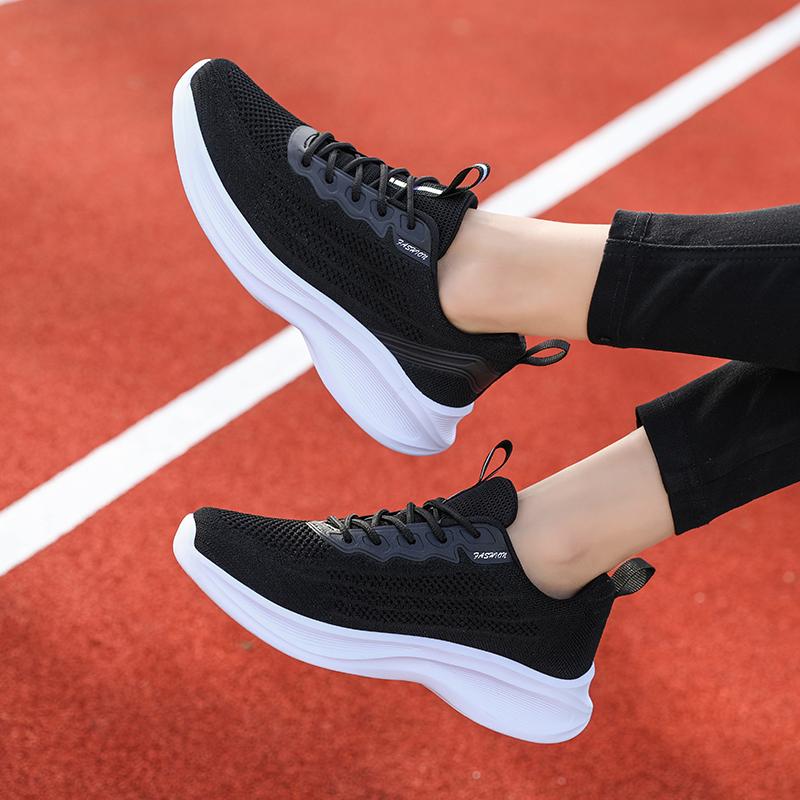 women's shoes summer 2024 Mesh Casual Women's Lace-up Lightweight Thick Sole Breathable Outdoor Sports Running Shoes for Women