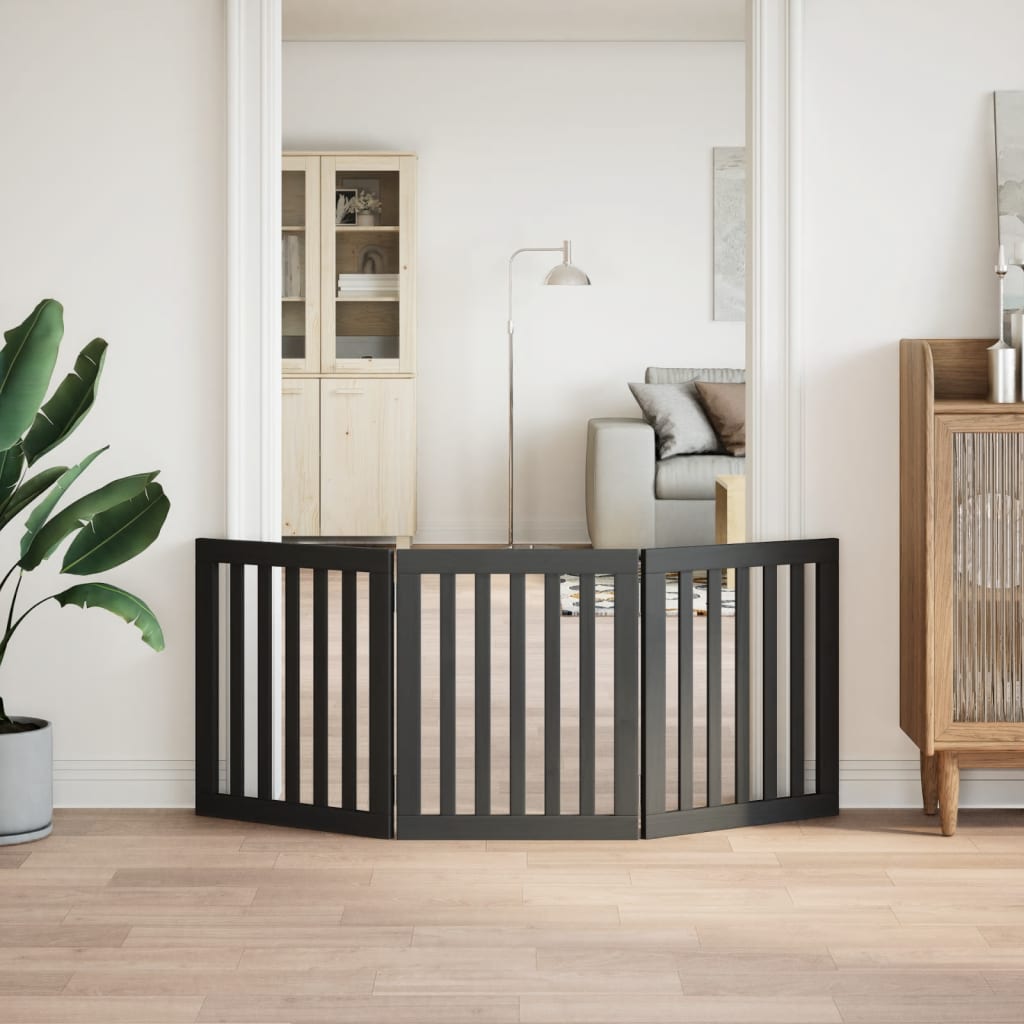 Vidaxl Foldable Dog Gate, 3 Panels, Black, 150 Cm