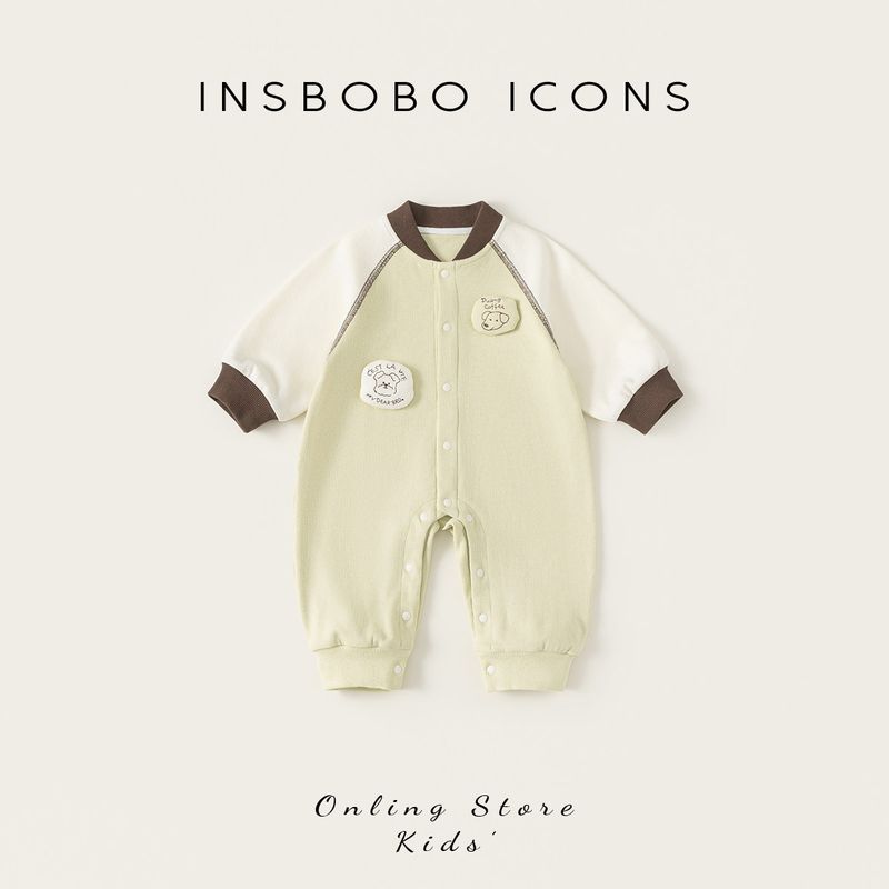Insbobo Baby Clothes 2026 Spring New Children s Clothing Newborn Outing Jumpsuit Spring and Autumn Baby Clothes Green 66