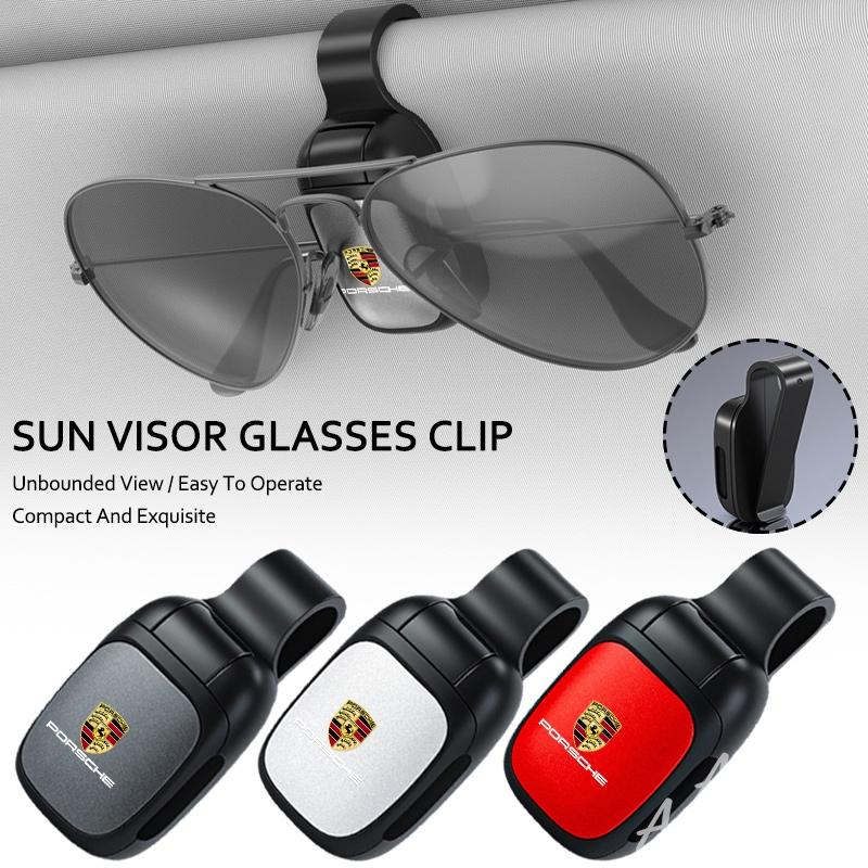 hbcr1 Car Glasses Clip Sun Visor Sunglasses Holder For Porsche Macan Panamera Cayenne Boxster Cayman 911 918 Pajun Car Eyeglasses Clip