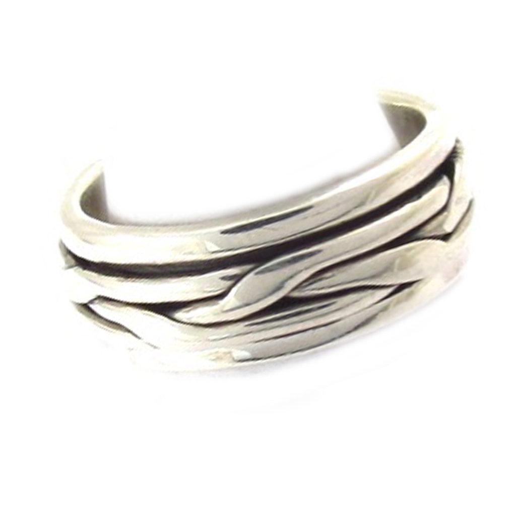 Silver Ring 'Infini' Aged Silver (anti-stress) - 7 Mm