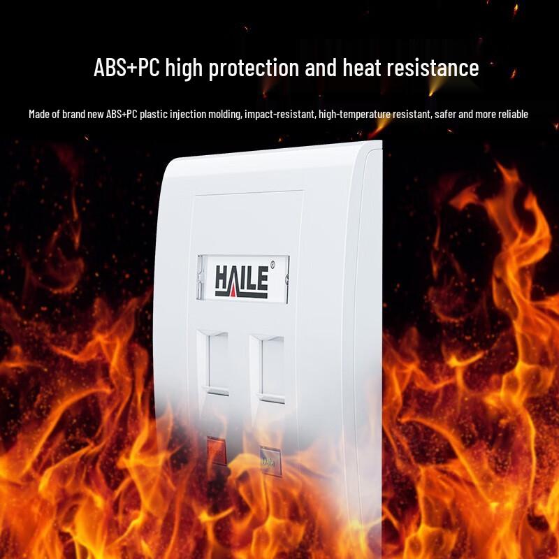 HAILE Network Panel for Telephone/Cable, Universal Cat5e/Cat6 Module, Double Port