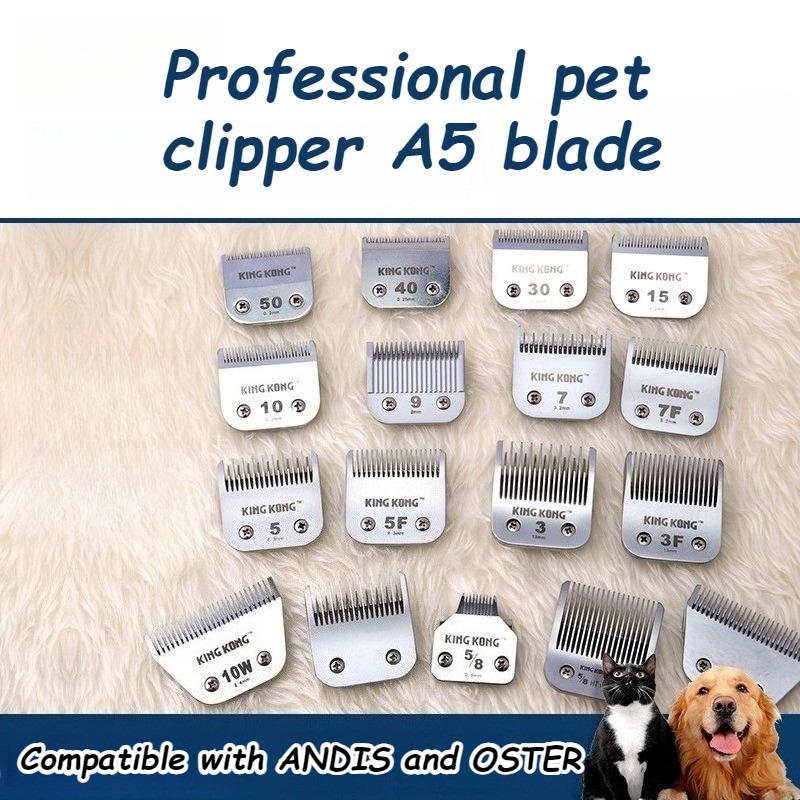 Tagliacapelli per Cani Lama A5 Lascia Pelo 1,6/9,5/6,3/3,2/0,25 mm Compatibile con ANDIS e OSTER Lama per Toelettatura Cuccioli Accessori per Cani