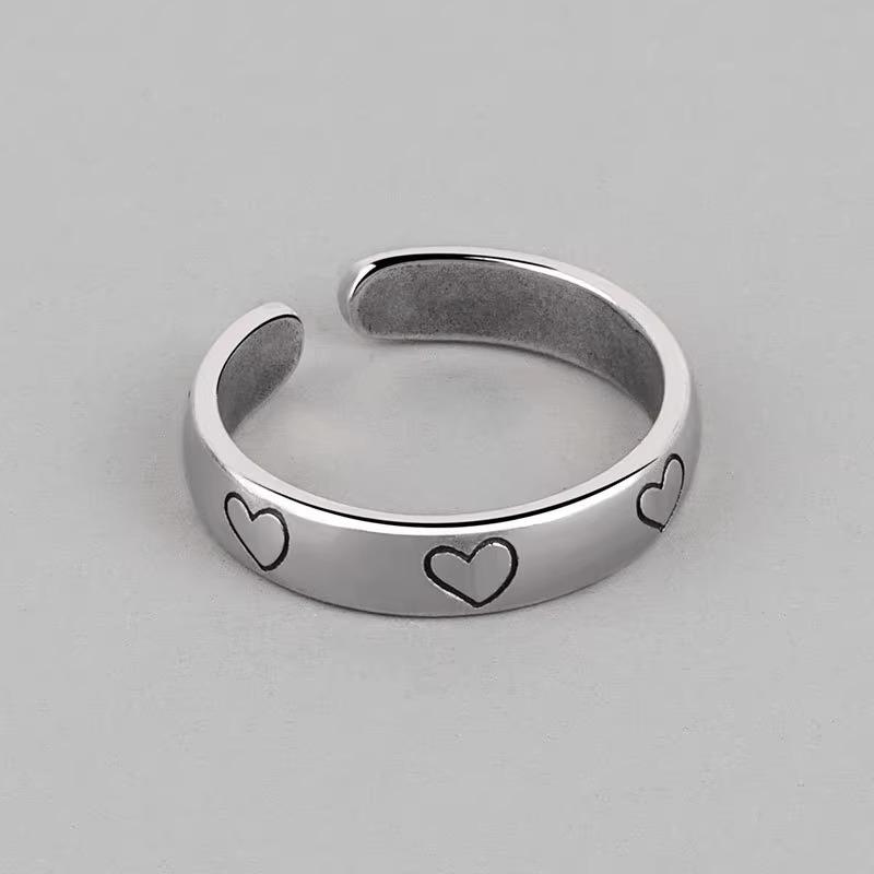 Adjustable Oil Drip Love Glossy Ring Niche Premium Sense Personality Versatile Stackable Women's Index Finger Fashion Ring