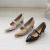 Beige Women Pumps Pointed Toe Med Heels Office Shoes Small Big Plus Size 30 48