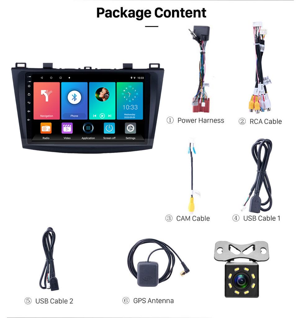 2 Din Android For Mazda 3 2010-2013 Car Radio Multimedia Player Stereo Navigation with BOSE Carplay Speakers Head Unit Video