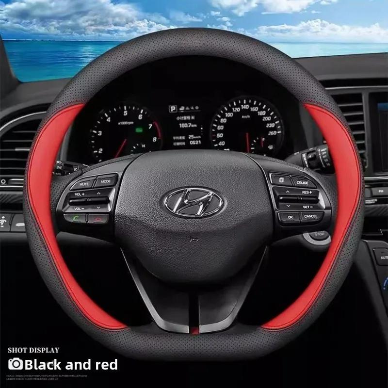 vdrkt9 Кожаная Накладка на Руль Автомобиля для Hyundai I30 Ioniq I20 I10 I40 Staria Inster Tucson Accent I30n IX35 Kona Creta Аксессуары
