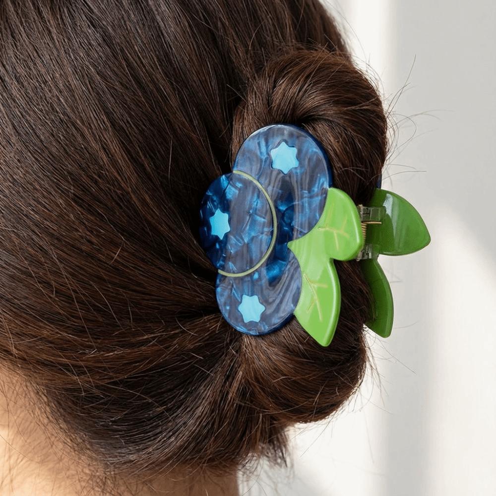 Non Slip Fruit Hair Claw Secure Hold Shark Hair Grip Temperament Acetate Hair Clips  Ponytails