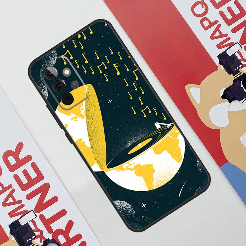 Vinyl DJ Record Art Case For Samsung Galaxy A06 A16 A36 A56 A55 A35 A33 A53 A13 A23 A17 A54 A34 A14 A52 A32 A15