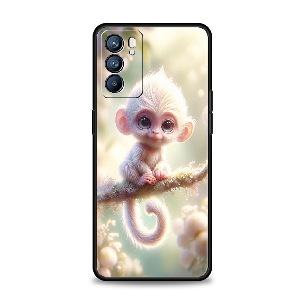 Monkey And Banana Phone Case For Oppo A17 A31 A54 A57 A78 A79 A98 Find X5 X6 Reno 6 7 8 10 11 12 13 F Pro 5G Soft TPU Cover Bags