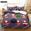 Cartoon Weihnachtsmann Bettwäscheset Bettbezugset 3D Bettwäsche Digitaldruck Bettwäsche Queen Size Bettwäscheset Modisches Design