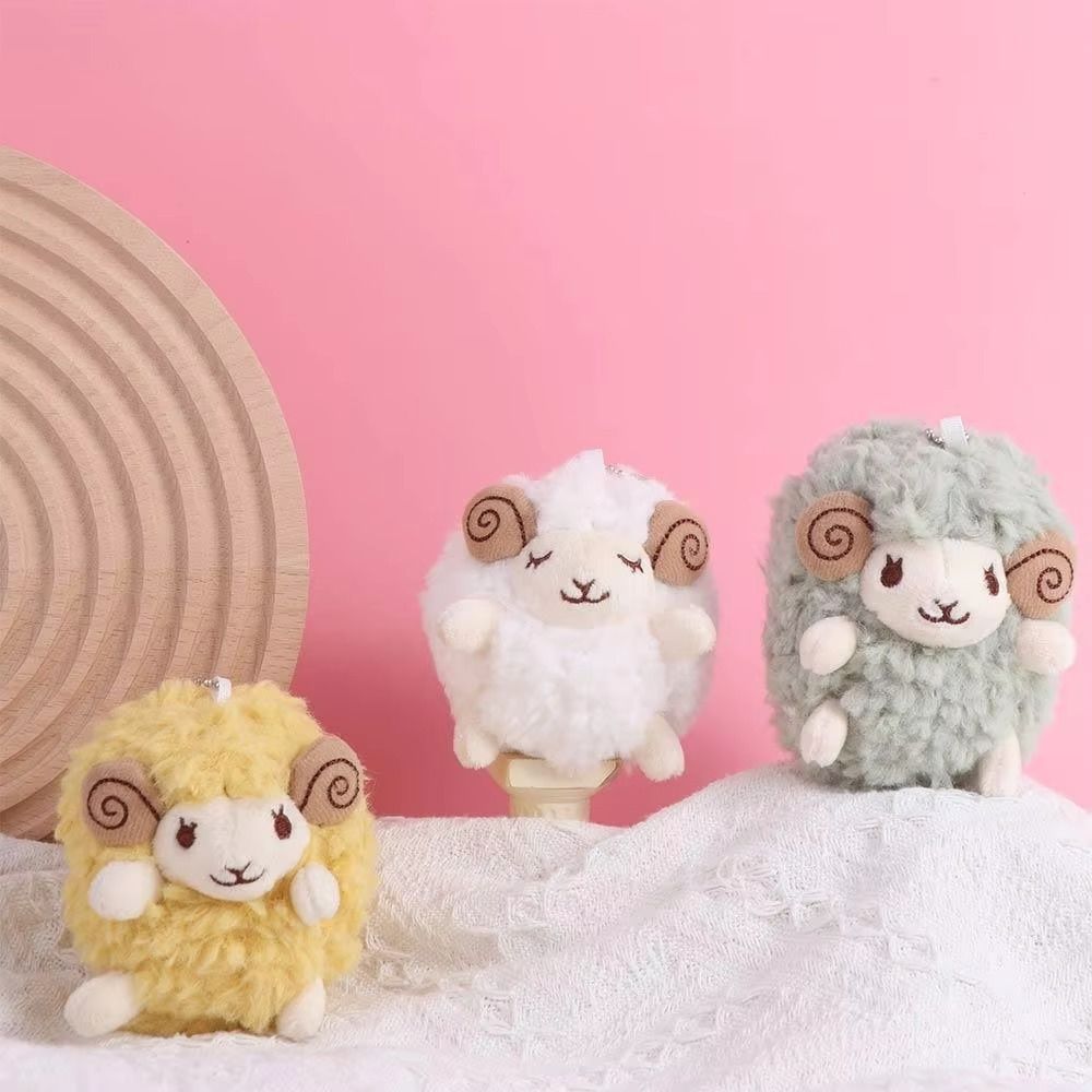 Cartoon Anime Style Plush Sheep Pendant Mini Size Sheep Backpack Charm For Bag Accessory