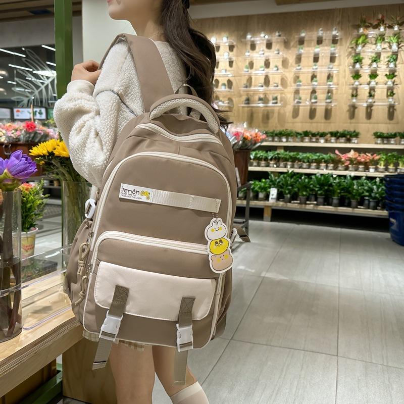 High-value Schoolbag for Women's Campus Style, Light, Large-capacity Backpack, Junior High School Students, High School Students, Casual Backpack Tide