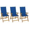 VidaXL Set of 3 Folding Garden Chairs with Cushions, Patio Seats, Dining Chairs, Patio Furniture 3064099