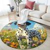 Dalmatian On Grass Pattern Round rug,Carpet Rug for Living Room Bedroom Playroom ,Non-slip Floor Mat,Holiday Gifts and Birthday Gifts.