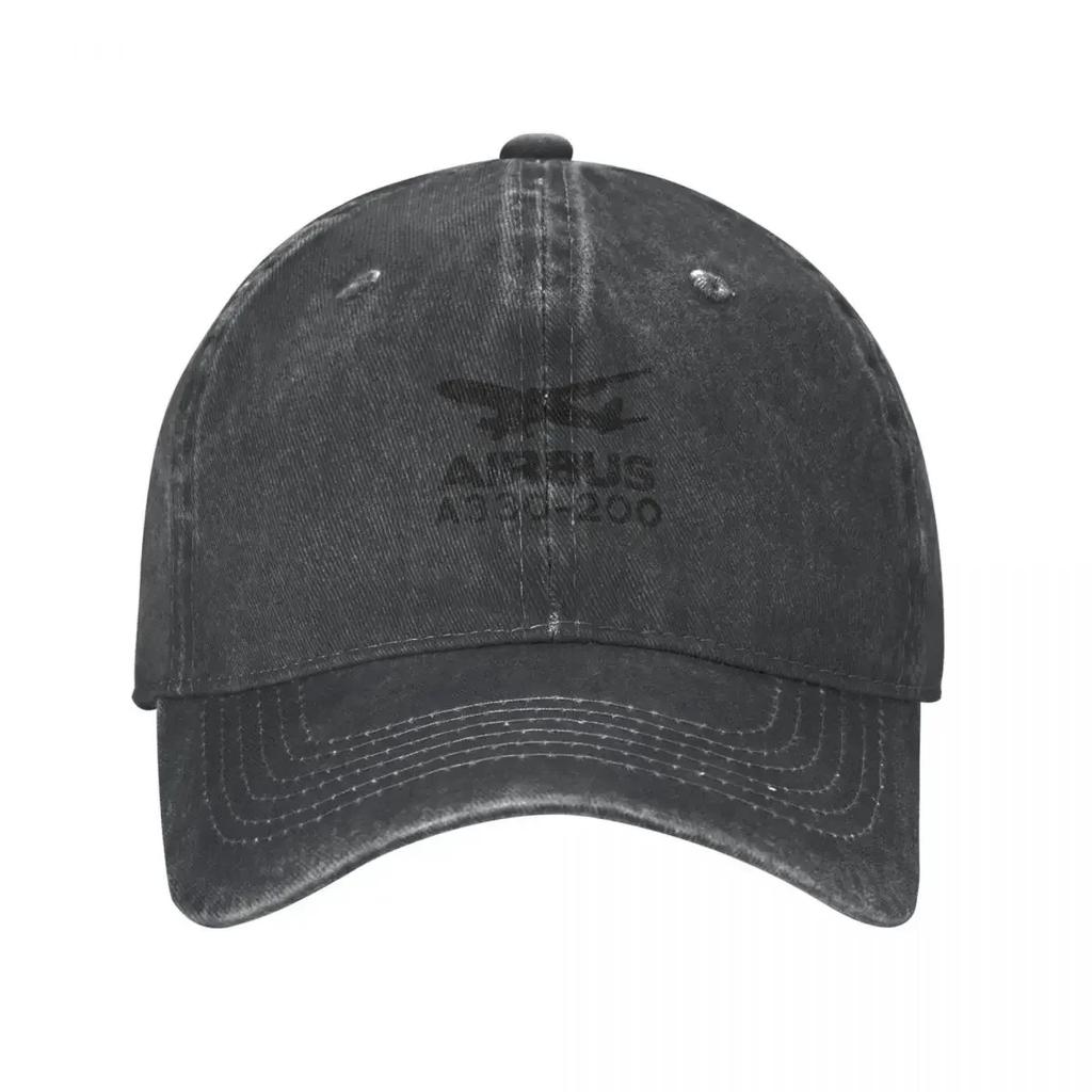 Airbus A330 Unisex Stil Baseballkappen Fluggesellschaft Flugzeug Used Denim Gewaschene Kappen Hut Vintage Outdoor Sommer Kopfbedeckung