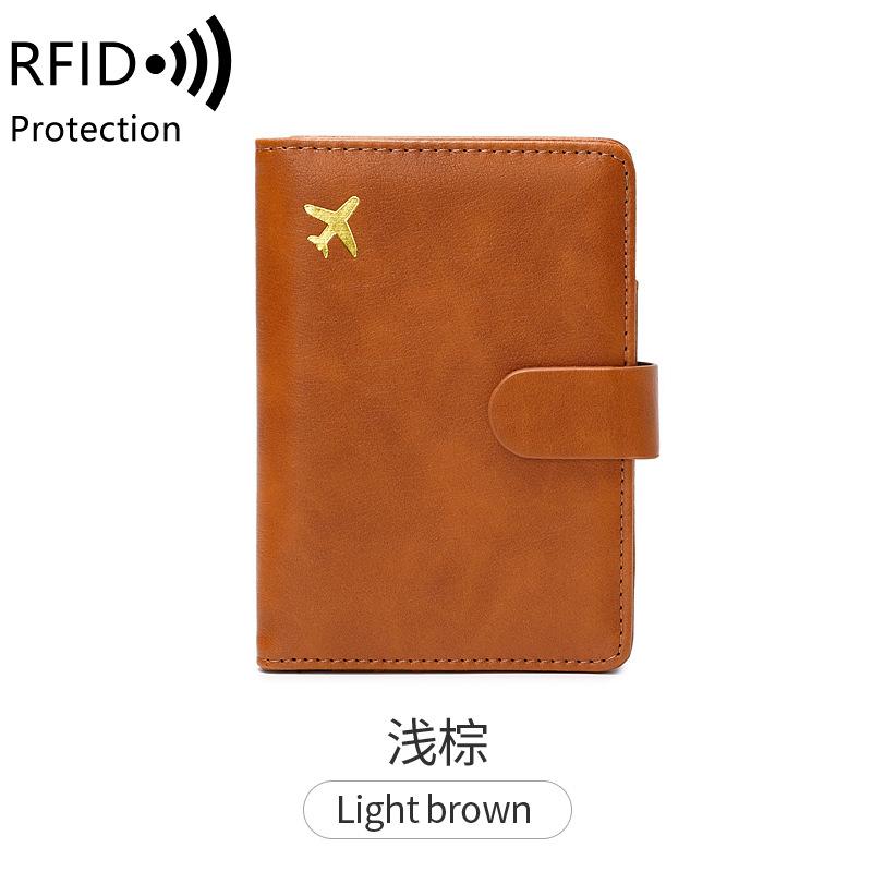 

Новая противокражная сумка-кошелек для паспорта с кисточкой, модный универсальный короткий кошелек из мягкой кожи, многофункциональный дорожный держатель для паспорта светло-коричневого
