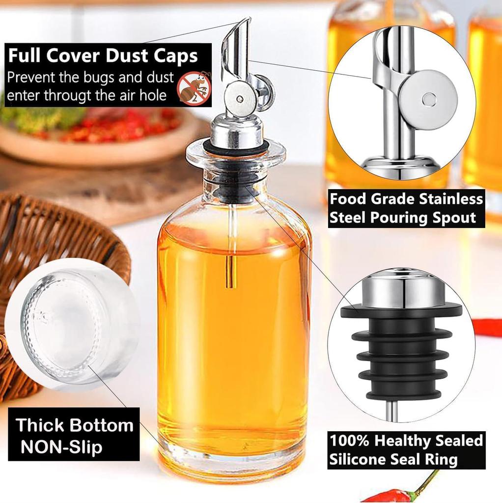 Large Capacity Thickened Glass Olive Oil, Soy Sauce & Vinegar Bottle for Kitchen