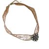 Coffee Lace Vintage Resin Heart Necklace – Elegant Choker with Versatile Fashionable Style