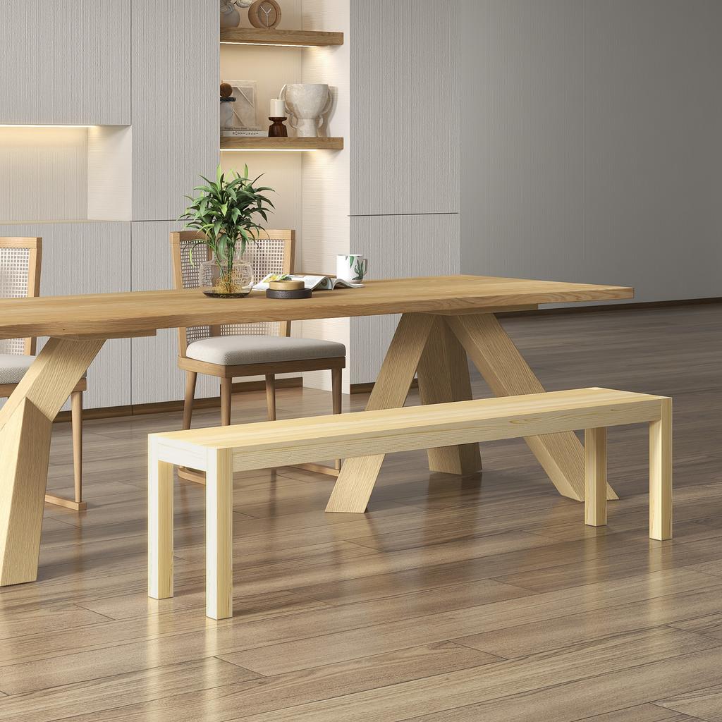 Bank, Sitzplatz für 3 Personen, bis zu 330 kg, Kiefernholz, 175x33x45 cm