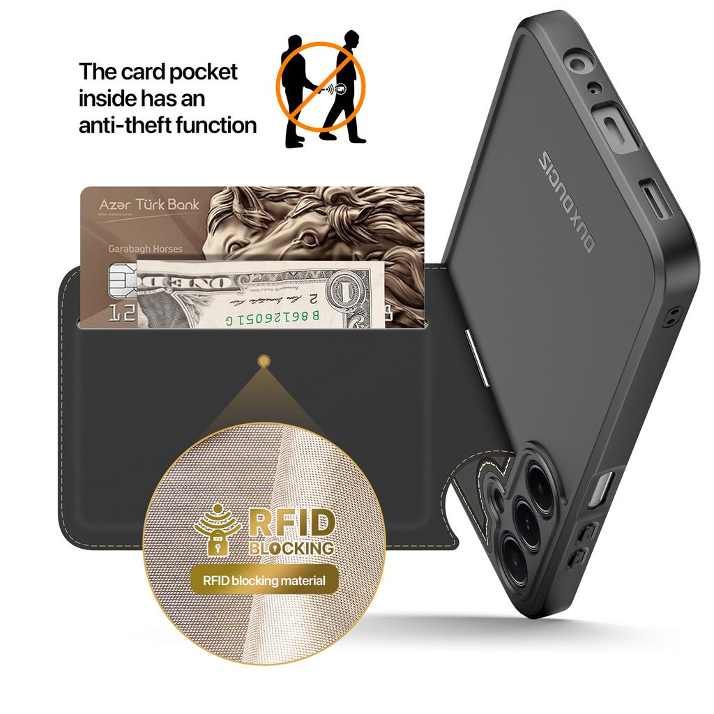 DUX DUCIS Rafi II Series for Samsung Galaxy A15 4G/A15 5G Case RFID Blocking PU+TPU Back Phone Cover