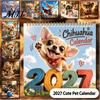 Office Wall Decoration 2027 Chihuahua Calendar, Cartoon Dog Hanging Calendar for Functional Art Home Office, Cute Puppy 12 Monthly Planner Lovers