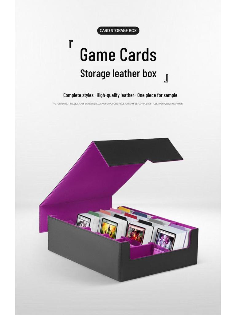 Large Capacity 3000+ Card Storage Box for Magic: The Gathering and Yu-Gi-Oh! TCG – Leather Finish