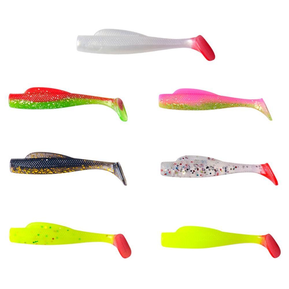 1 pack Silicone T-Tail Swim Lures Soft Worm Soft Lure Silicone Bait Artificial Bait Set Freshwater