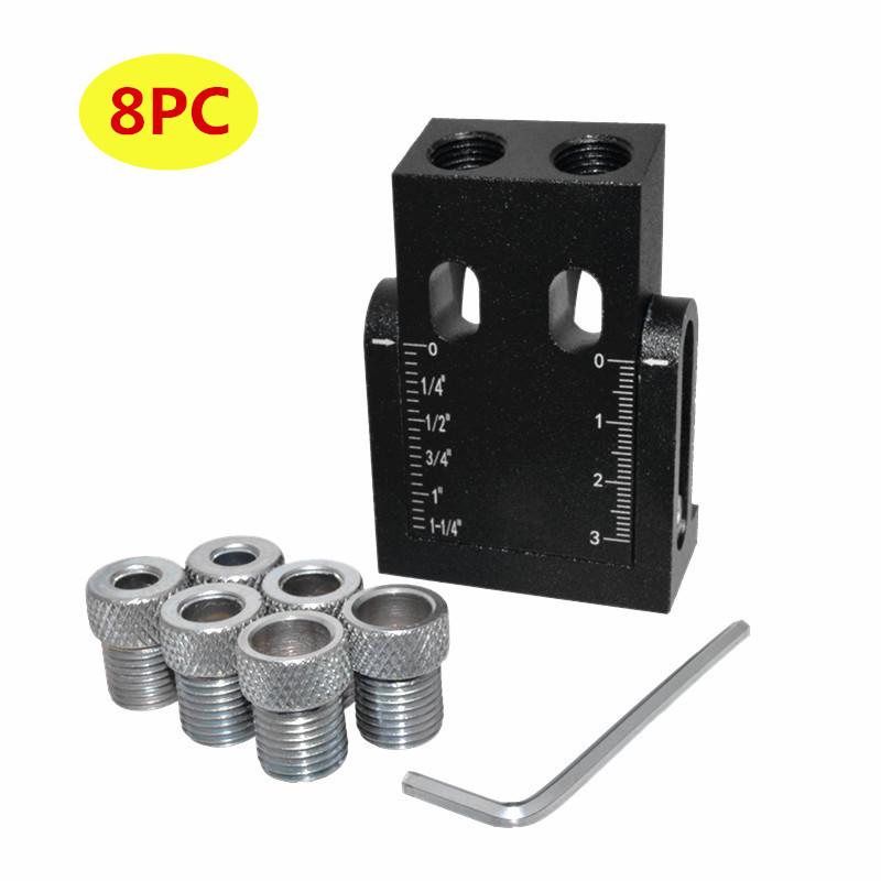 Black 15° Woodworking Pocket Hole Jig - Drilling Locator for Wood Board Installation
