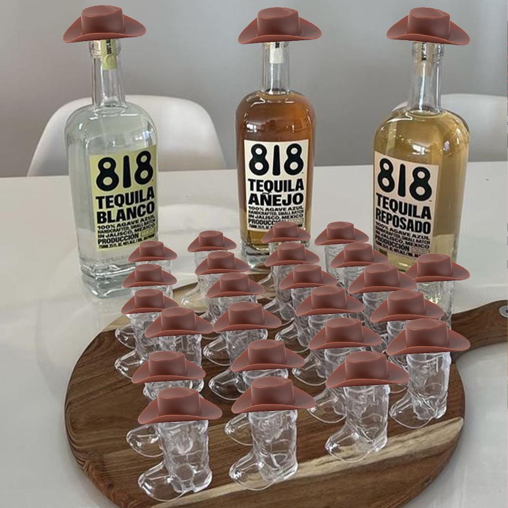 Cowboy Party Decoration 10set Plastic Mini Cowboy Boot Shot Glasses With Pink Cowboy Hats Bachelorette Hen Party Supplies