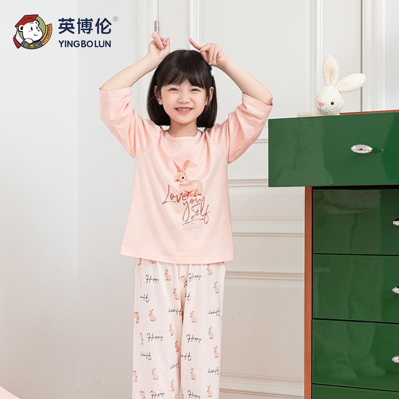 150G Lyocell 50.4% cotton 49.6% Lyocell Imbron girls' seven quarter sleeves