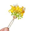 Ming Dynasty Osmanthus Silk Hairpin: Retro Mid-Autumn Hanfu Accessory with Temple Flower Embellishment