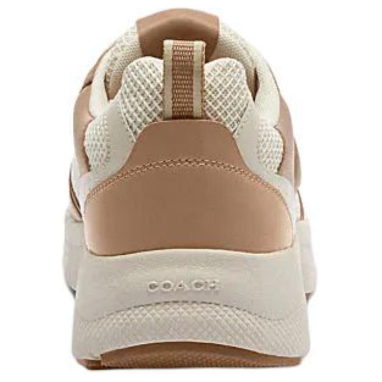 Coach Strider Fabric Synthetic Leather Round Toe Lace-Up Low-Top Casual Shoes Men Sneaker Brown CU288-TAU