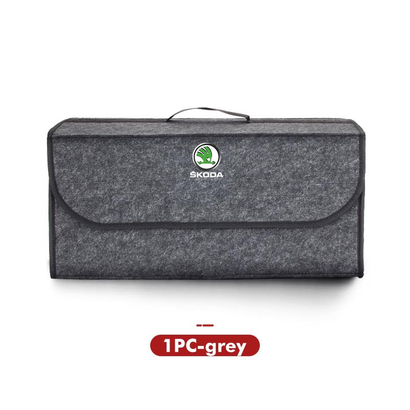 CWWR6 For Skoda Large Capacity Car Logo Travel Camping Storage Box Trunk Organizer Accessories Octavia A5 A7 RS Fabia Superb Rapid