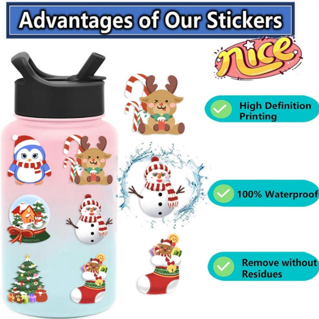 8/16/24pcs Christmas Puzzle Stickers Make A Face Santa Claus DIY Waterproof Kids Jigsaw Games Sticker Children Party Decor Toy