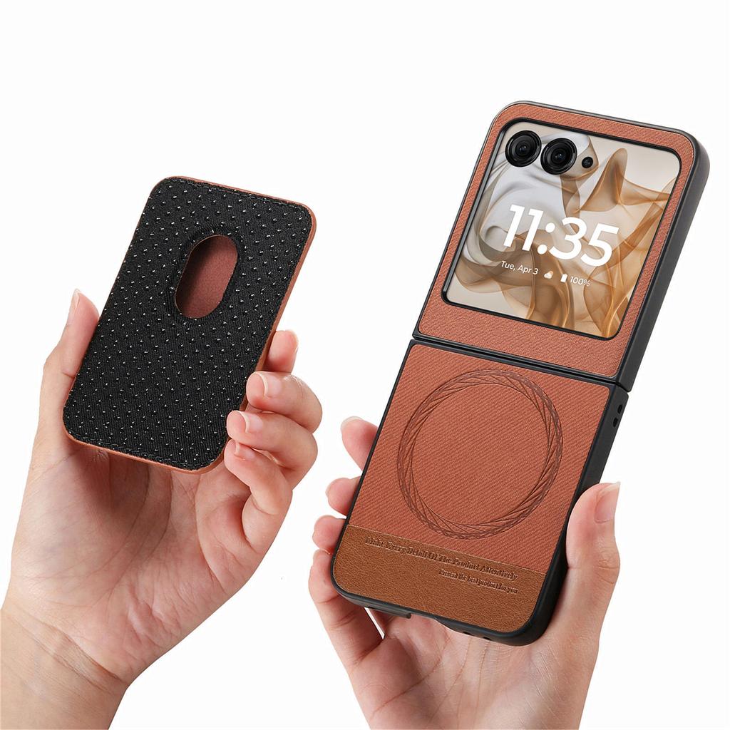 2 in 1 Detachable Magnetic Cards Solt Wallet Cowboy Ring Holder Case For Motorola Razr 50 Ultra 40 Vertical Bag Pocket Cover