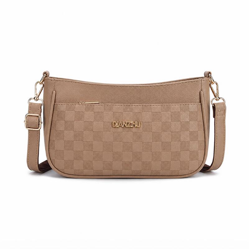 2026 Women's Versatile Plaid Crossbody Moon Bag - Large Capacity, Stylish for Middle-aged
