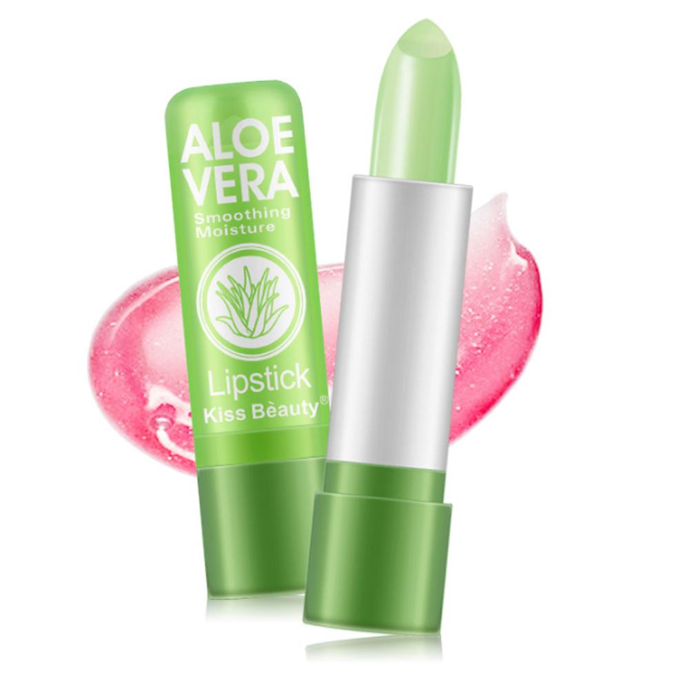 Rossetto Aloe Vera Che Cambia Colore Lunga Durata, Idratante, Balsamo Labbra Attivato dalla Temperatura, Resistente allo Sbiadimento, Cura Nutriente per le Labbra