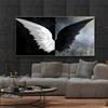 Modern Black White Angel Wings Canvas Paintings Posters and Prints Wall Art Abstract Pictures for Living Room Home Decor No Frame