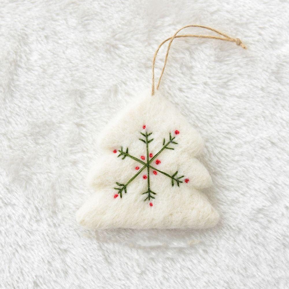 Cute Christmas Felt Snowflake Pendant Pentagon Soft Heart Snowflake Tree Ornament Exquisite Christmas Tree