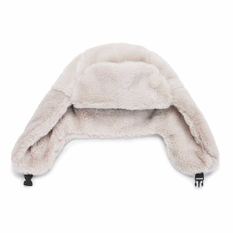 Χειμερινό βελούδινο καπέλο από απομίμηση μαλλιού κουνελιού για γυναικείο αδιάβροχο καπέλο Lei Feng κορεατικού στυλ με χοντρή προστασία αυτιών και κεφαλής, κρύο, ζεστό, κρύο καπέλο