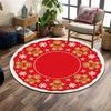Gingerbread and Snowflake Christmas Rug Print Round Rug, Living Room, Bedroom, Playroom Carpet, Non Slip Floor Mat, Gift