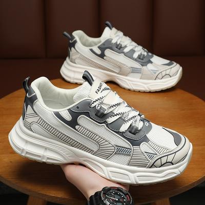 Neueste Laufschuhe für Herren 2024 Koreanische Ausgabe Hochwertiges Mesh Atmungsaktiv Rutschfest Dicke Sohle Lässige Sportschuhe Sneaker