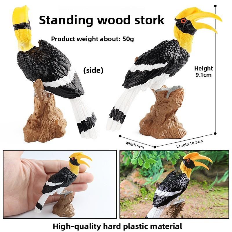 Animal Model Wildlife Solid Plastic Parrot And Hornbill Figures For Kids Gift