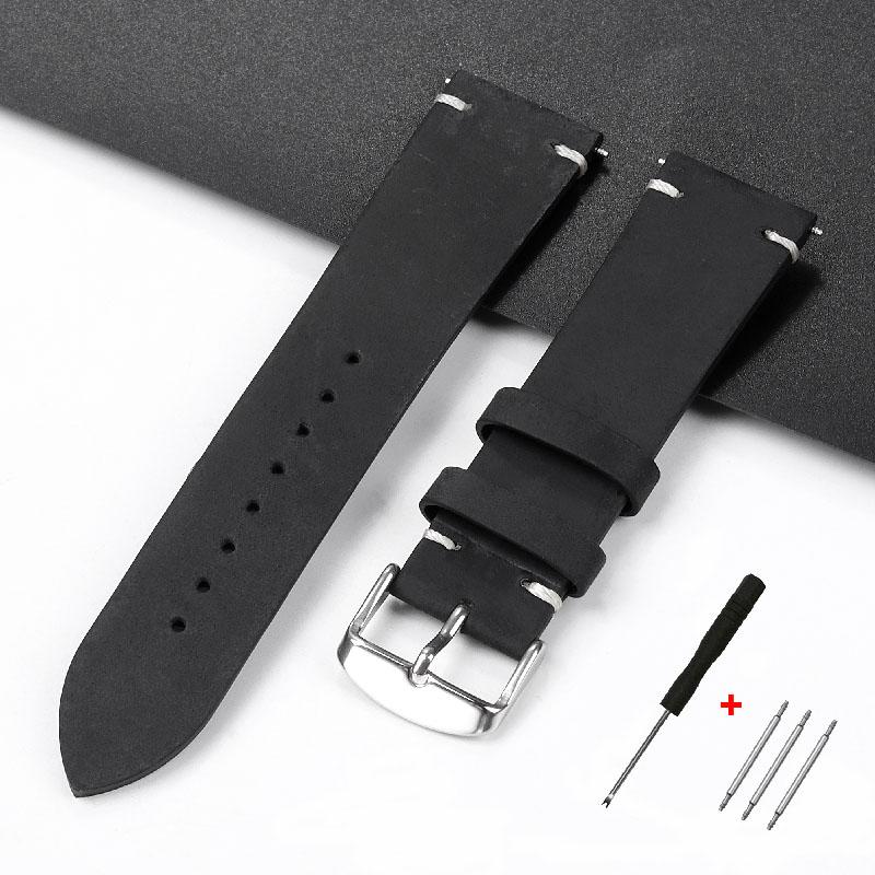 Calfskin Genuine Leather Watchbands Quick Release Watch Band 18mm 20mm 21mm 22mm 24mm Handmade Stitching Smartwatch Strap