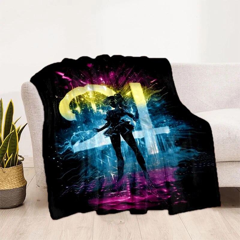 Deka s potiskem Sailor Moon Pretty Soldier Ultra lehká měkká plyšová deka z flanelu na rozkládací pohovku Pohovka Kancelářské dárky